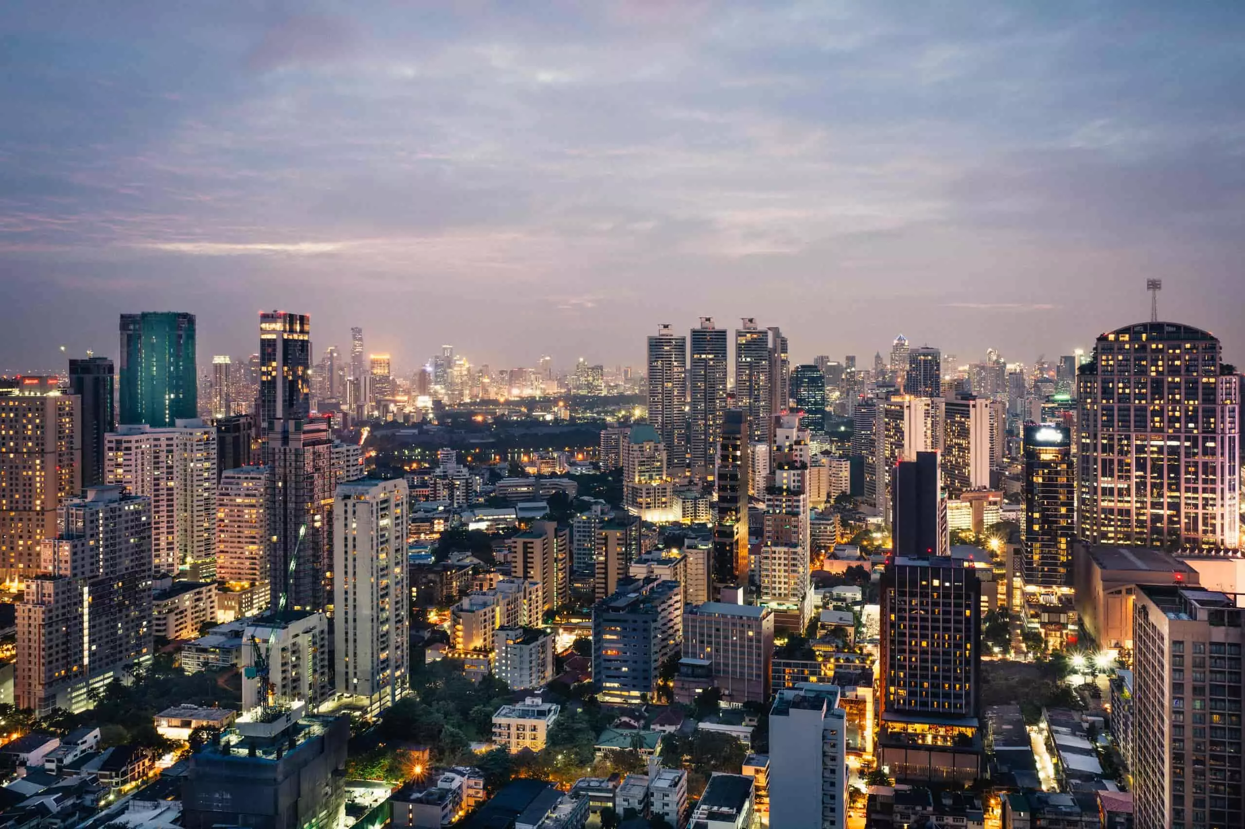 Cityscape of Bangkok Downtown.